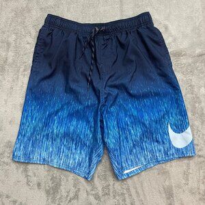 NIKE Men's Size L Breaker 9" SWIM Suit TRUNKS Volley Shorts NESS8454 Blue